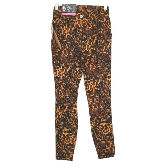 Gottex Women's Small Ankle Leggings Tummy Control Slimming Pockets Tortoise NEW - Picture 2 of 9